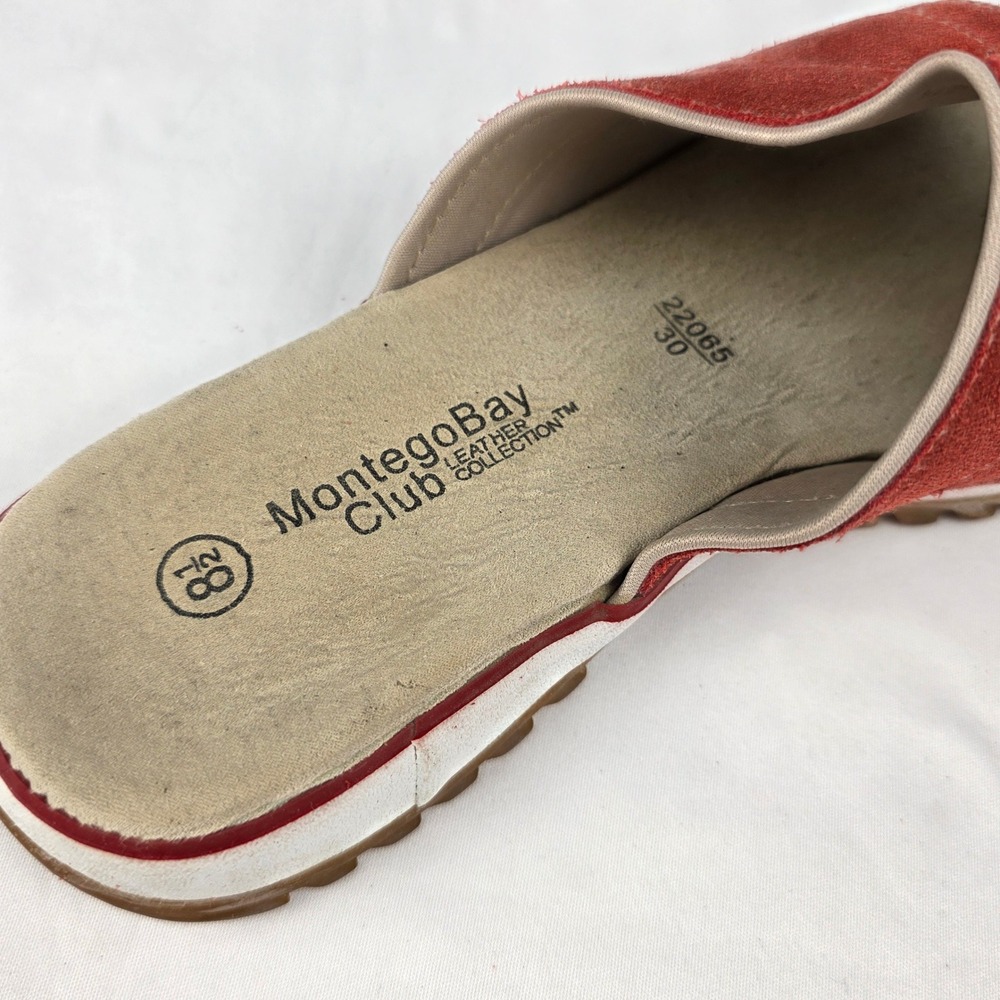 Montego Bay Club Womens‎ Rust Red Suede Slip On Slide Sandals Size 8.5 - Picture 9 of 11